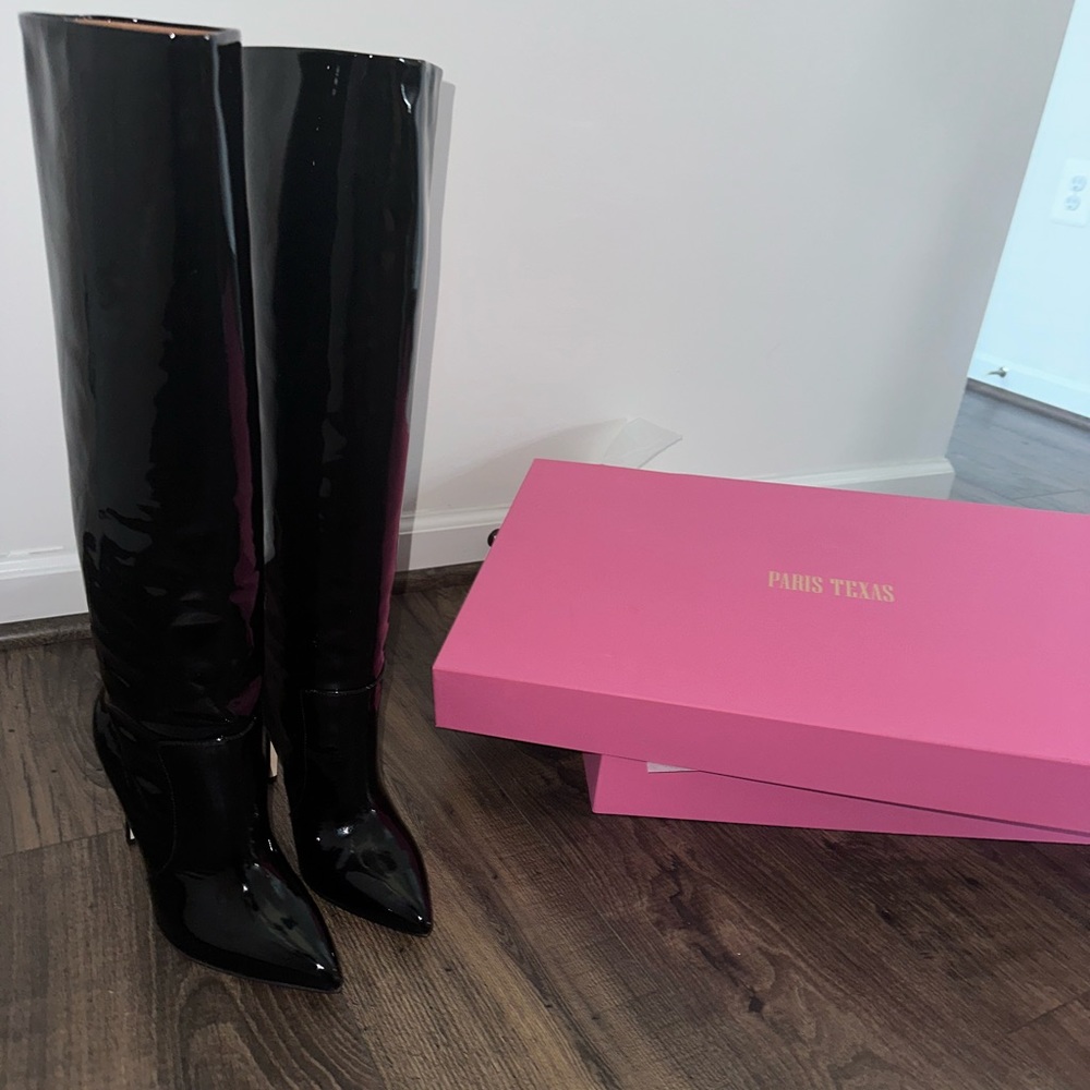 Paris Texas Black Paten Leather Boots